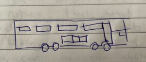 An drawing of a bus